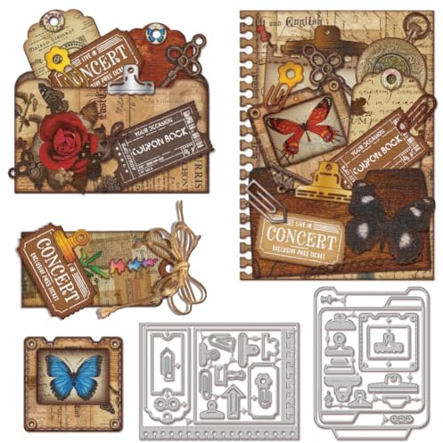 GLOBLELAND Stanzformen Für Ordner Büroklammern Stempelrahmen Für Heimwerker Scrapbooking Metall Lesezeichen Diashow Stanzformen Ticketseiten Stanzungen Zum Kartenmachen Prägen Fotoalbum Basteln Dekor