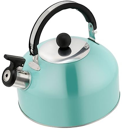 Garneck Kettle Elettrico Acciaio Inossidabile Teiera Fischiante Portatile Con Manico Antiscottatura Adatta Per Induzione Perfetta Per Tè e Bevande Calde Design Moderno e Funzionale