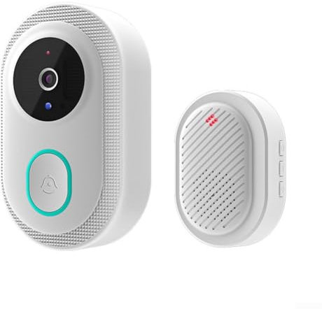 Getdoublerich 2 4G WiFi Enabled Doorbell Camera Offering HD and Voice Intercom Features for Seamless Interaction (White)