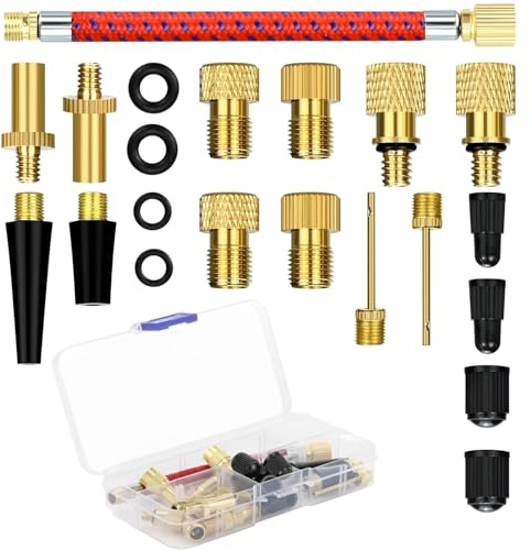 afhgdjr Fahrradventil Adapter Set,21 Pcs Französisches Ventil Adapter,Adapter Französisches Ventil,für Luftpumpe,Kompressor,Fahrradpumpe