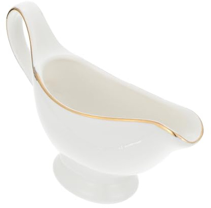 Toyvian Pichet à Sauce Pour Aliments Occidentaux En Céramique Blanche, 3 Oz, Saucière Multifonctionnelle Poignée Ergonomique, Récipient à Sauce Cuisine Adapté Pour Table Et Restaurant