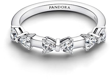 PANDORA Timeless Schleife Memoire-Ring aus Sterling Silber mit Zirkonia, Größe: 54, 194233C01-54