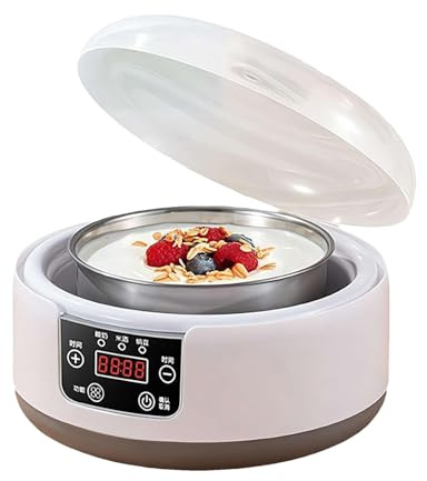Genérico Máquina para Hacer Yogur - Máquina De Cuajada Pequeña con Tiempo Y Temperatura Ajustables, Automática De Postres para El Hogar - para Helado Parfait Queso Cono Cocina Hogar Camping Fiesta