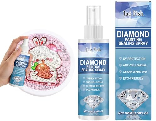 Diamond Painting Versiegelung Spray, 100ml Versiegelung Diamond Painting, Staubdicht, UV-Beständig, Transparent und Spurlos, Bewahrt Deren Strahlenden Glanz für Immer, Dimond Paintings Zubehör