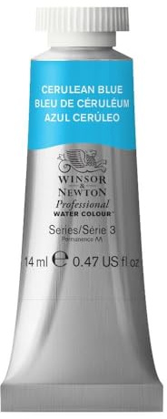 Winsor & Newton Acuarela Profesional - Pintura de Acuarela, Alta Luminosidad, Resistente a la Luz, Calidad de Archivo, Tubo de 14 ML, Color Azul Ceruleo
