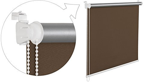 KS Handel 24 THERMOROLLO VERDUNKLUNGSROLLO 75x200 cm Schoko BRAUN FENSTERROLLO MIT THERMOBESCHICHUNG 100% ABDUNKLUNG INKL. SEILZUGHALTER