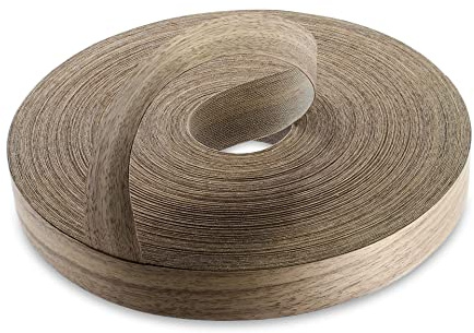 WoodPress® 30 mm Bois de Noyer Véritable Bande de Chant en Placage Préencollé – Rouleau de 50 m – Application à Repasser