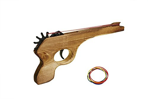 Juguetutto - Pistola dispara gomas II - Juguete de madera