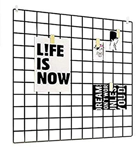 WUZILIN DIY Rejilla de hierro/Multifunción metal Mesh pared foto pared/Decoración de la pared/Rejilla creativa 23.5 * 23.5inch Negro…