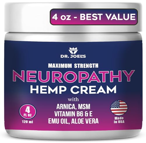 Dr. JOEL'S Neuropathy Nerve Relief Cream - Organic Neuropathy Support Cream for Feet, Hands, Legs and Toes - 4 OZ Value Pack- Made in USA