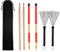 Alnicov Drum Sticks Set, 1 Paar 5A Holz Drum Sticks, 1 Paar Rods Drum Brushes und 1 Paar Retractable Drum Stick Brush mit tragbarer Aufbewahrungstasche für Jazz Acoustic Music Lover Gift