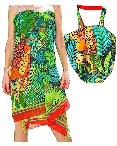 Mandala Life ART Sarong blu da donna, pareo, bikini coperto, telo da spiaggia, gonna avvolgente, arazzo, sciarpa fasciatoio, foulard – rayon di alta qualità, morbido e leggero, Set tropicano, Taglia
