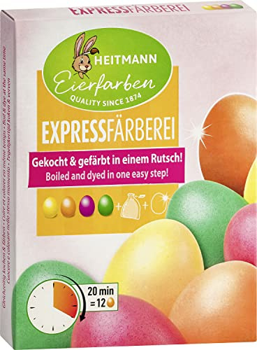 Heitmann Eierfarben - Tinte expreso - 4 colores de huevo líquidos en amarillo, naranja, rosa y verde