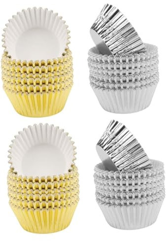 Zerodeko 400 Stück Packung elegant jahrestag verlobt Gold weddin werkzeug Papierbecher Eindickenbacken von Kuchenbechern Muffinförmchen aus Papier Ölpapier Backpapier Zubehör Kuchen Tasse