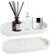 Set of 2 Bathroom Trays, Silicone Marble Pattern Tray, Jewellery Bowl, Oval Jewellery Storage Box, Cosmetic Tray, Decorative Tray for Bathroom, Bathtub, Kitchen, Washbasin, Worktop