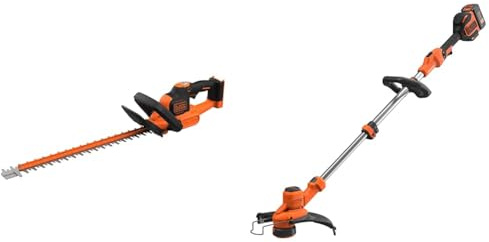 Taille-Haies sans Fil Lithium 36 V POWERCOMMAND - 55 cm - Embout Lame de scie- sans Batterie & Coupe-Bordures sans Fil 36 V Débroussailleur 33 cm avec Tête Pivotante 180°