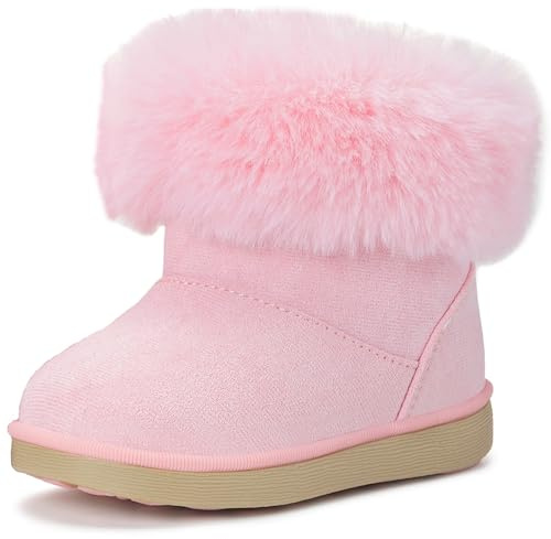 Gaatpot Bottes et Bottines de Neige Enfant Chaude d'Hiver | Chaussures Fourrées Bébé Filles, Antidérapantes Semelle Souple