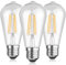 Paquete de 3 Bombillas LED Edison Vintage de Bajo Consumo E27 ST64, Rosca E27 ST64, Transparentes, 6 W (equivalente a 60 W), Filamento Transparente, Blanco cálido 2700 K, 680 LM, No regulables.