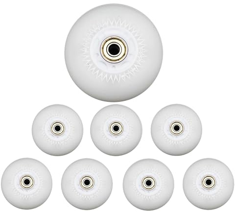 JCCHT 8-pack lysande inlineshjul 70mm/72 mm/76 mm/80 mm lysande blixtrullskridskor reservhjul 90A hårdhet,White,70mm