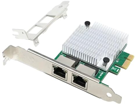 Asyduey 2 Puertos RJ45 PCIe X1 Dual Gigabit Realtek 8111F+ ASM1082E Filtro de Chip PCI-E Tarjeta de Red LAN para Computadora 1000M