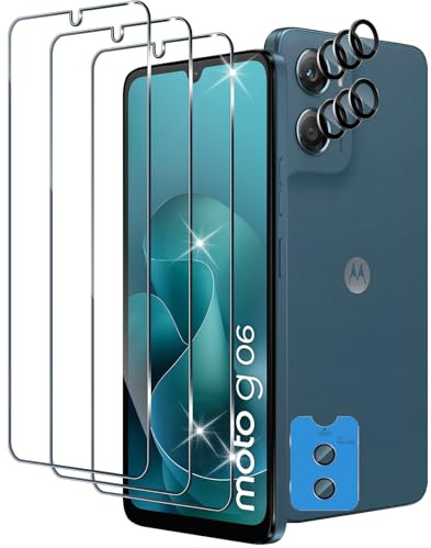 Xunzii Schutzfolie für Motorola Moto G06/G06 Power für Panzerglas, 3 Stück Displayschutzfolie und 3 Stück Kameraschutz, 9H Härte Anti-Kratzen Schutzglas, HD-Klar Panzer Schutz Glas, Bläschenfrei Folie