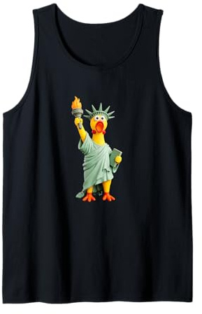Funny New York City Statue of Liberty Yellow Rubber Duck Tank Top