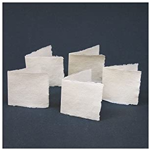 Khadi : White Watercolour Blank Greeting Cards with Envelopes : 8x8cm : 5 Pack