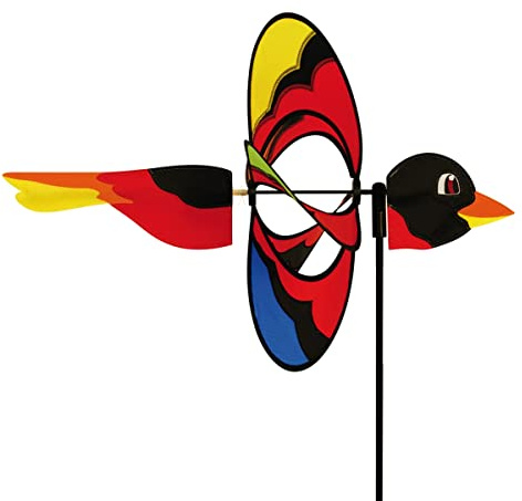 CIM Windspiel - Magic Bird - UV-beständig und wetterfest - Windrad: Ø38cm, Motiv: 46x18cm, Gesamthöhe: 103cm - inkl. Fiberglasstab und Bodendübel