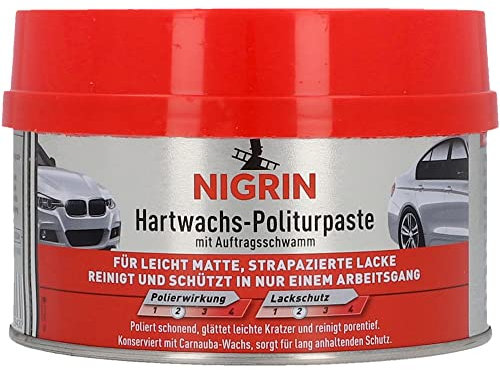 NIGRIN Hartwachs- Politurpaste, reinigt, glättet und konserviert, mit hochwertigem Carnaubawachs, 250 ml