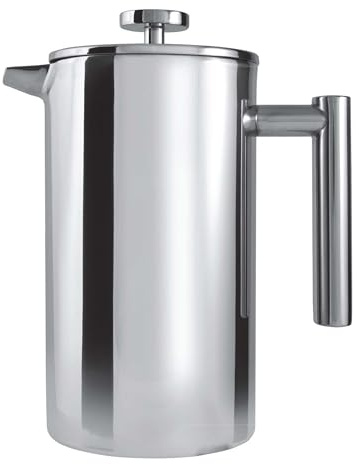 Grunwerg Cafe Ole Double Wall Insulated Straight 12 Cup/ 51oz Stainless Steel Cafetiere by Grunwerg, Hochglanzpolitur
