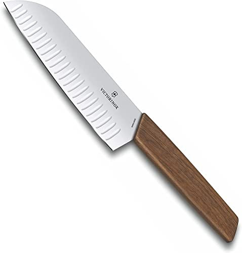 Victorinox, Swiss Modern, coltello Santoku in confezione regalo, 17 cm, in legno di noce, confezione regalo