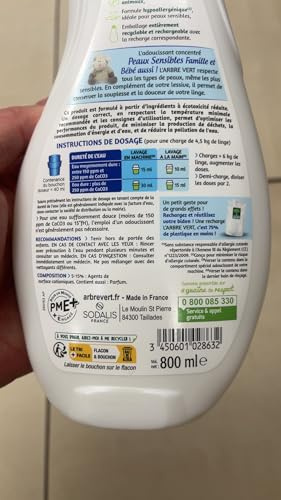 L'ARBRE VERT - Adoucissant Peau Sensible 800Ml - Lot De 3