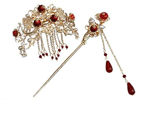 Beaupretty 2 Pezzi di Bastoncini per Capelli Cinesi Fermagli per Capelli da Sposa Vintage Perni Tradizionali Della Forcella Della Nappa Capelli per Le Donne Signore