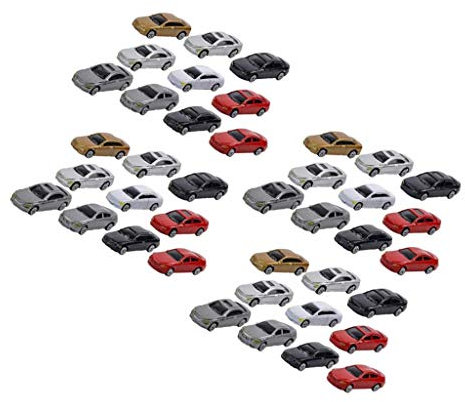 CUTICATE 40 Stück HO Modell Mini Fahrzeug Auto Spielzeug 1:87 Gebäude Sandtisch Ornamente
