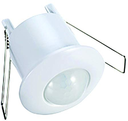 PS-TECH Mini rilevatore di movimento da incasso per controsoffitto a 360°, copertura 6 m di diametro a 2,2 m di altezza, larghezza prodotto 50 mm.