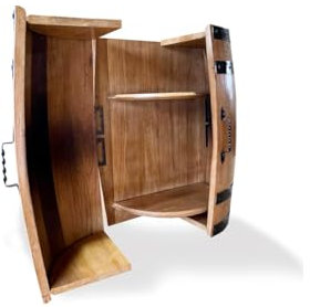 Generic Hausbar - Minibar - Weinregal Wand - Barschrank aus Weinfass Holz - Barregal - Spirituosen Schrank - Schnapsbar - Bar Regal - Modern Rustikal Möbel, KC0030