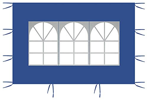 3×2m Pavillon Seitenwände mit Fenster, Langlebige 210D Oxford Stoff Seitenwände, Freien Wasserabweisend und Atmungsaktiv Tragbare Ersatzseitenwände, Zeltzubehör Partyzelte (Blau mit Fenster)