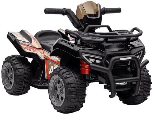 HOMCOM Kinder Quad Elektro 6V Kinderquad mit Vorwärtsfunktion Schwarz | Musik, Elektroauto, Elektro-Quad für Kinder 1,5-3 Jahre