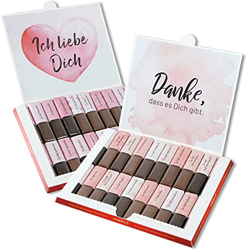 younikat Aufkleber Liebe Danke für Merci Schokolade - dv981 | kreative Geschenk-Idee Valentinstag Jahrestag, inkl. blanko Aufkleber, selbstklebend, individuell, ohne Schokolade