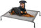 Veehoo Outdoor Elevated Dog Bed, Cooling Raised Dog Cots Beds with No-slip Feet, Durable Pet Bed for Large Medium Dogs, Washable & Chew Proof Mesh Fabric Cots for Indoor Outdoor, Large, Black Silver