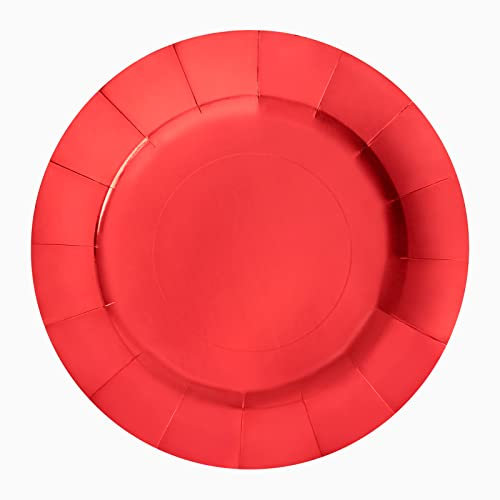 Horeca Collection 2 Unidades - BajoPlato Desechable Cartón Ø 33 cm con Temática Navideña Color Rojo. BajoPlatos Biodegradables Navidad, 100% Reciclables. Celebraciones y Eventos.