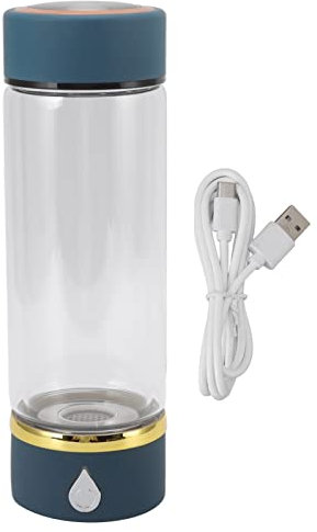 Tissting Bottiglia d'Acqua Ricca di idrogeno, Generatore Portatile USB con Tecnologia elettrolitica in Vetro borosilicato da 380 ml per Salute e Benessere