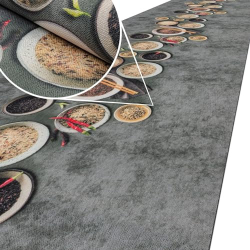 ANRO Küchenläufer Teppich Läufer Küchenteppich Flur Läufer Küche awaschbar pflegeleicht Asia 180x65cm