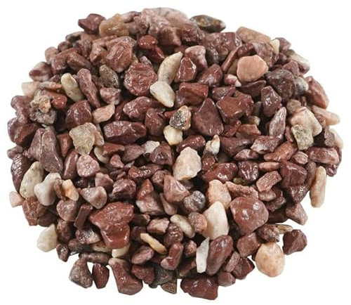Guijarros de color natural, flor, piedra bonsái, maceta pequeña, planta suculenta, piedras para pecera, grava al aire libre, jarrón decorativo para acuario, 5-8mm, rojo (100g)
