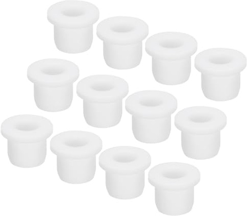 sourcing map 12Pcs T Type Rubber Grommet Mount Dia 12mm ID 7.5mm Seal Protection Flexible Hole Plugs for Cable Pipe White