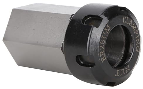 Er25 Hex Collet Chuck Block, Hard Steel Spring Collet Block Holder, Workholding Holder Lathe Collet Chuck Block for CNC Lathe Engraving Cutting Machine, 6.8x3.2x3.2cm