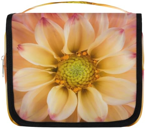 Trousse de toilette de voyage colorée à motif de dahlia pour femmes, hommes, enfants, filles, garçons, trousse de maquillage à suspendre, trousse de toilette à suspendre, trousse de toilette, trousse