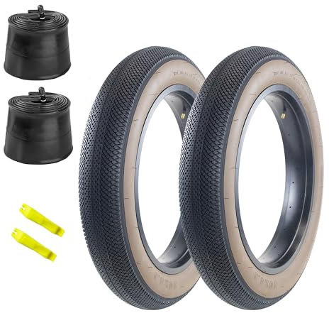 MAKELEN E-Bike-Reifen, Fat Bike-Reifen, 50,8 x 10,2 cm, mit Schläuchen, kompatibler Ersatz-Fahrradreifen für Mountainbike, Schnee und Strand, braune Seitenwand, 2 Stück