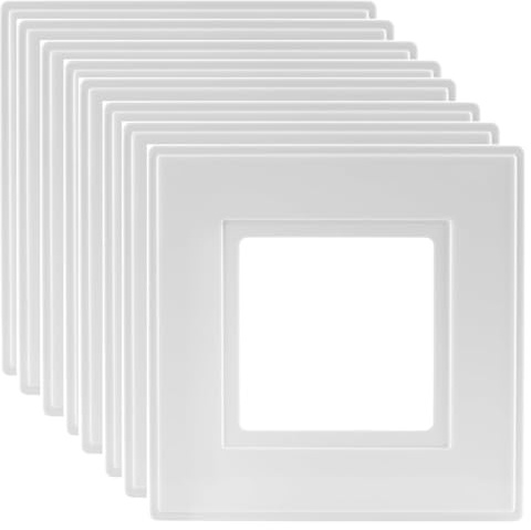 rhinocables Finger Plate Surround for Single Light Switch faceplate or Electrical Plug Socket White Plastic (8)
