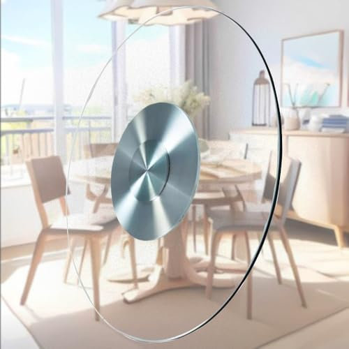 QSPNVFB 100cm Lazy Susan- Piano Girevole Rotondo per Tavolo da Pranzo, Tortiera Rotonda Vetro Trasparente, Vassoio Girevole in Vetro Temperato(70cm(28inch))